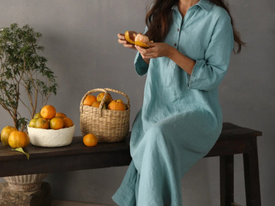 Summer Linen Dresses | Pure Linen Dresses For Women | Linen Midi Dresses Online - Live L photo 2